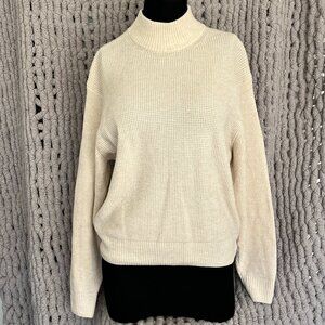 GAP Cream Mock Neck Knit Sweater Size Medium